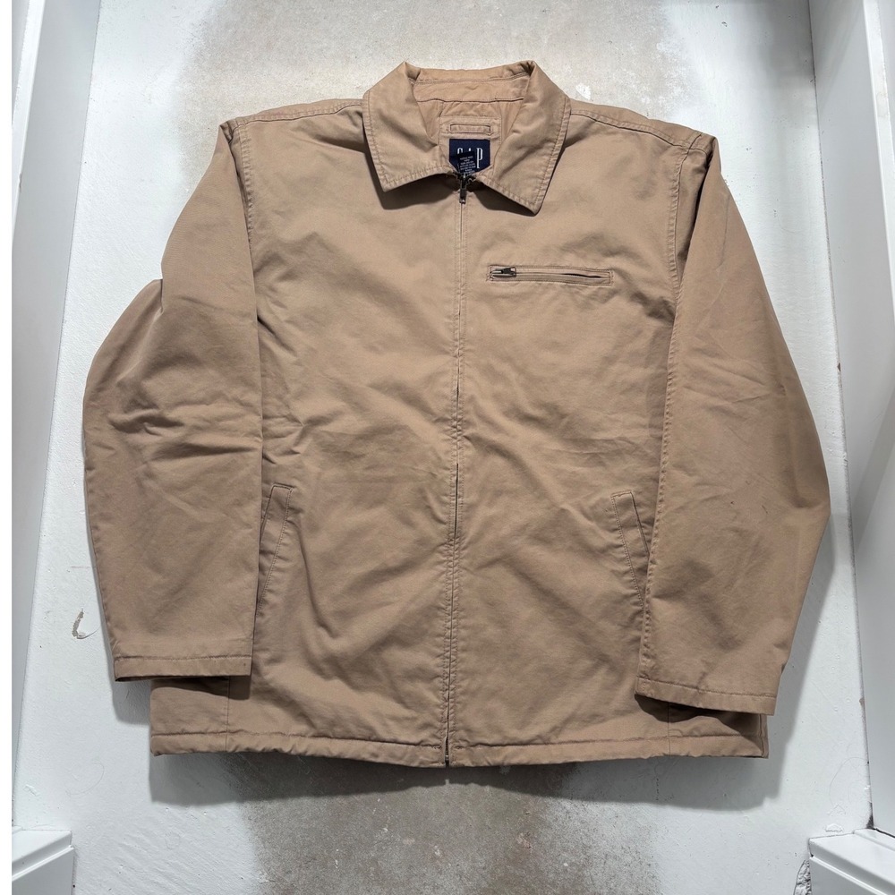 Vintage Gap Mens XXL Tan Harrington Jacket Quilted Lining Workwear 2002 Jacket